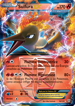Carte Pokémon Sulfura EX 14/135 de la série Tempête Plasma en vente au meilleur prix