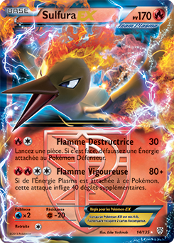 Carte Pokémon Pokémon EX Sulfura EX 14/135 de la série Tempête Plasma