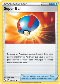 Carte Pokémon Super Ball 164/202 de la série Épée et Bouclier en vente au meilleur prix