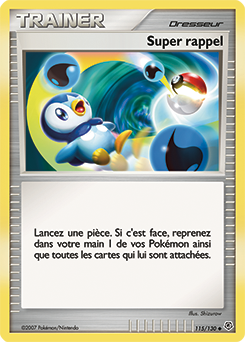 Carte Pokémon Peu commune Super rappel 115/130 de la série Diamant & Perle