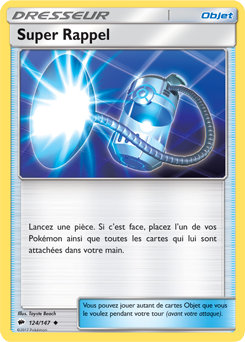 Carte Pokémon Super Rappel 124/147 de la série Ombres Ardentes en vente au meilleur prix