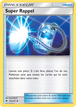 Carte Pokémon Peu commune Super Rappel 124/147 de la série Ombres Ardentes