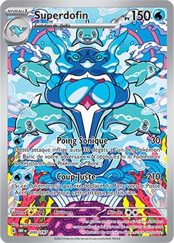 Carte Pokémon Illustration rare Superdofin 200/197 de la série Flammes Obsidiennes