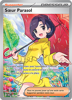 Carte Pokémon Ultra rare Sœur Parasol 238/182 de la série Faille Paradoxe