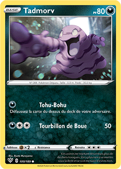 Carte Pokémon Tadmorv 100/189 de la série Ténèbres Embrasées en vente au meilleur prix