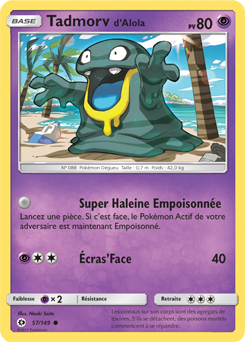 Carte Pokémon Tadmorv d'Alola 57/149 de la série Soleil & Lune en vente au meilleur prix