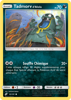 Carte Pokémon Tadmorv d'Alola 83/181 de la série Duo de Choc en vente au meilleur prix