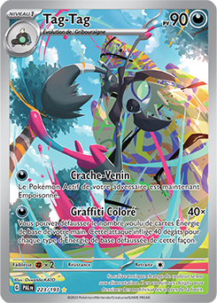 Carte Pokémon Illustration rare Tag-Tag 223/193 de la série Évolutions à Paldea