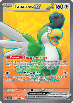 Carte Pokémon Ultra rare Tapatoès ex 247/193 de la série Évolutions à Paldea