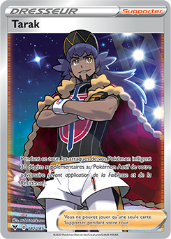 Carte Pokémon Dresseur Full Art Tarak 182/185 de la série Voltage Éclatant