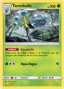 Carte Pokémon Rare Tarenbulle 17/156 de la série Ultra Prisme