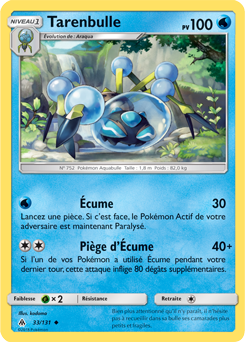 Carte Pokémon Peu commune Tarenbulle 33/131 de la série Lumière Interdite