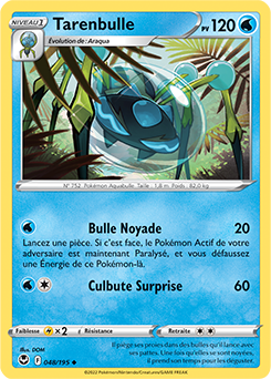 Carte Pokémon Peu commune Tarenbulle 048/195 de la série Tempête Argentée