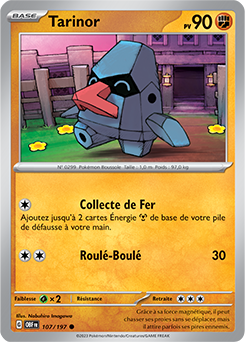 Carte Pokémon Tarinor 107/197 de la série Flammes Obsidiennes en vente au meilleur prix