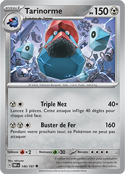Carte Pokémon Peu commune Tarinorme 146/197 de la série Flammes Obsidiennes