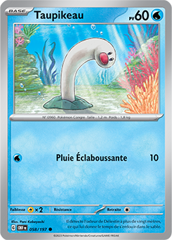 Carte Pokémon Communes Taupikeau 58/197 de la série Flammes Obsidiennes