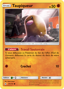 Carte Pokémon Taupiqueur 85/214 de la série Alliance Infallible en vente au meilleur prix