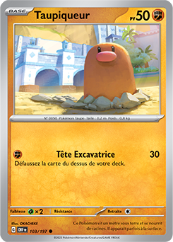 Carte Pokémon Taupiqueur 103/197 de la série Flammes Obsidiennes en vente au meilleur prix