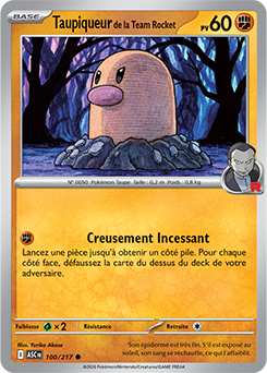 Carte Pokémon Taupiqueur de la Team Rocket 100/217 de la série Héros Transcendants en vente au meilleur prix