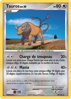 Carte Pokémon Tauros 74/146 de la série Eveil des Légendes en vente au meilleur prix