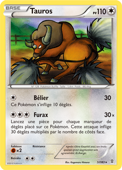 Carte Pokémon Rare Tauros 57/83 de la série Générations