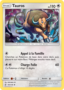 Carte Pokémon Peu commune Tauros 164/236 de la série Harmonie des Esprits