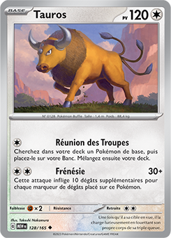 Carte Pokémon Tauros 128/165 de la série 151 en vente au meilleur prix