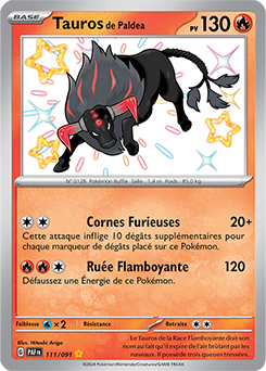 Carte Pokémon Tauros de Paldea 111/91 de la série Destinées de Paldea en vente au meilleur prix