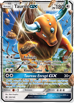 Carte Pokémon Pokémon GX Tauros GX 100/149 de la série Soleil & Lune