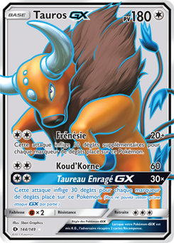 Carte Pokémon Tauros GX 144/149 de la série Soleil & Lune en vente au meilleur prix