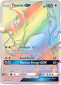 Carte Pokémon Tauros GX 156/149 de la série Soleil & Lune en vente au meilleur prix