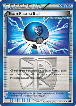 Carte Pokémon Peu commune Team Plasma Ball 105/116 de la série Glaciation Plasma