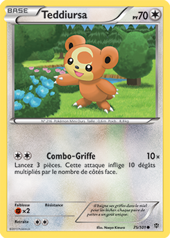 Carte Pokémon Commune Teddiursa 75/101 de la série Explosion Plasma