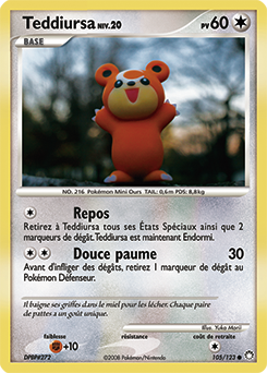 Carte Pokémon Commune Teddiursa 105/123 de la série Trésors Mystérieux
