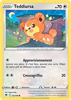 Carte Pokémon Communes Teddiursa 122/189 de la série Astres Radieux