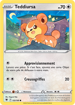 Carte Pokémon Teddiursa 122/189 de la série Astres Radieux en vente au meilleur prix