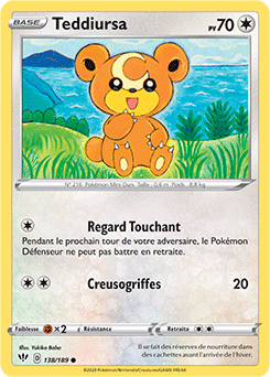 Carte Pokémon Teddiursa 138/189 de la série Ténèbres Embrasées en vente au meilleur prix