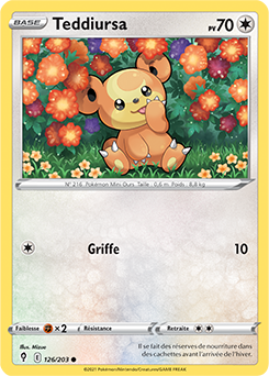 Carte Pokémon Communes Teddiursa 126/203 de la série Évolution Céleste