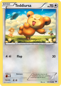 Carte Pokémon Teddiursa 121/162 de la série Impulsion Turbo en vente au meilleur prix