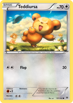 Carte Pokémon Commune Teddiursa 121/162 de la série Impulsion Turbo