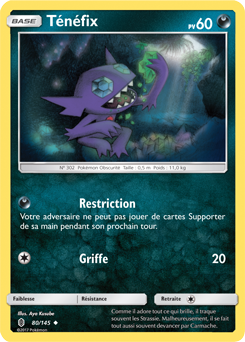 Carte Pokémon Peu commune Ténéfix 80/145 de la série Gardiens Ascendants