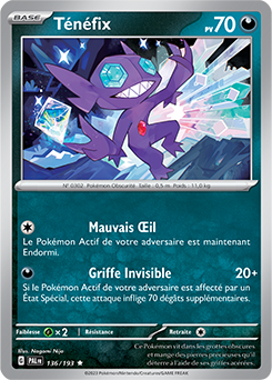 Carte Pokémon Rare Ténéfix 136/193 de la série Évolutions à Paldea