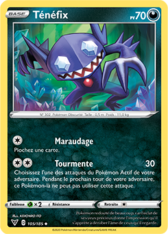 Carte Pokémon Peu commune Ténéfix 105/185 de la série Voltage Éclatant