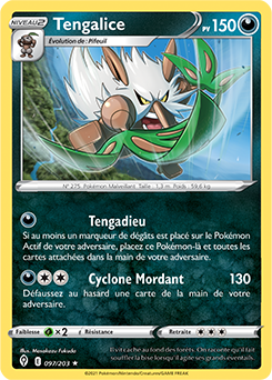 Carte Pokémon Rare Tengalice 97/203 de la série Évolution Céleste
