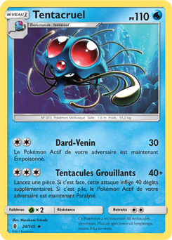 Carte Pokémon Peu commune Tentacruel 24/145 de la série Gardiens Ascendants