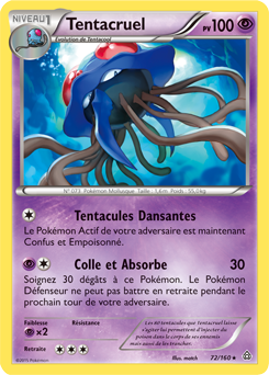 Carte Pokémon Rare Tentacruel 72/160 de la série Primo Choc