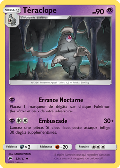 Carte Pokémon Peu commune Téraclope 52/147 de la série Ombres Ardentes