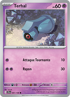 Carte Pokémon Communes Terhal 61/159 de la série Aventures Ensemble