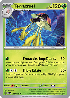 Carte Pokémon Terracruel 026/198 de la série Écarlate et Violet en vente au meilleur prix
