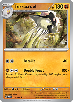 Carte Pokémon Peu commune Terracruel 119/197 de la série Flammes Obsidiennes